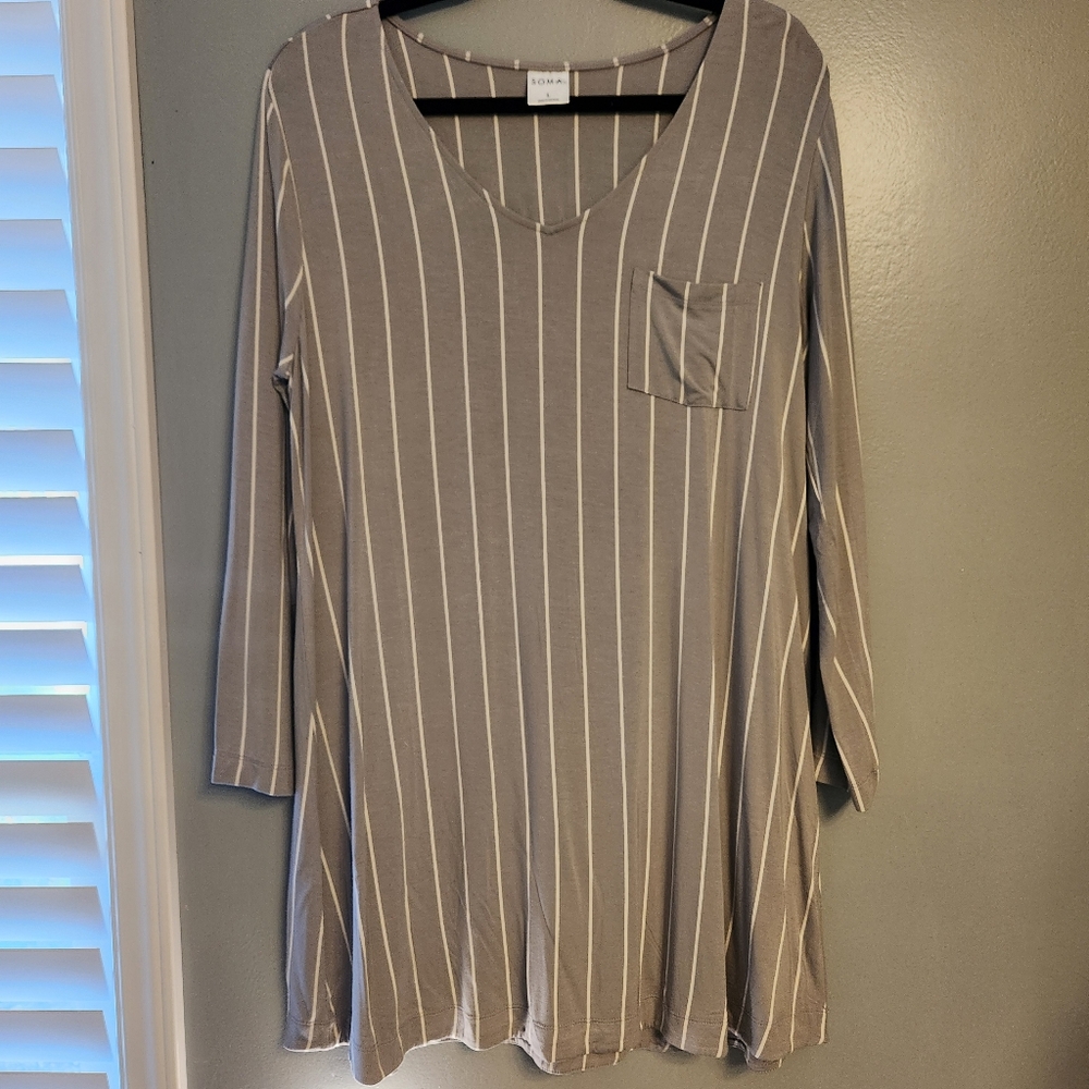 Soma Cool Nights Long Sleeve Sleep Shirt Size L NWT
